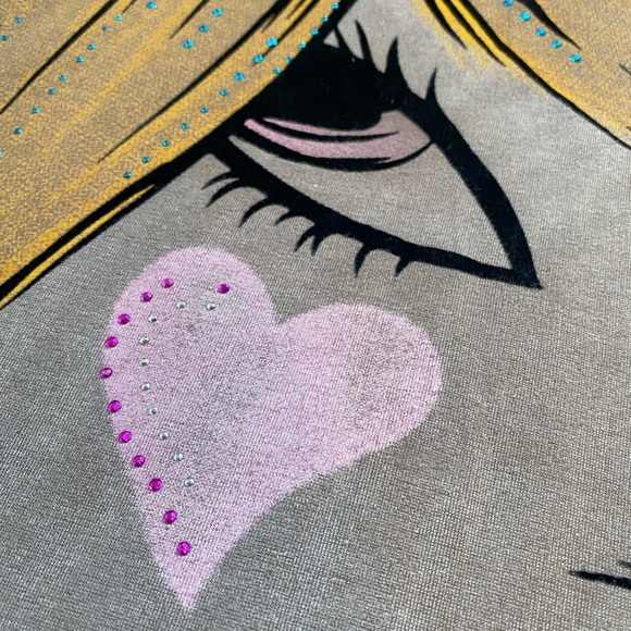 Vintage Y2K Rhinestone Pop Art Custo Barcelona Style Mini Dress Size Medium - Picture 6 of 10